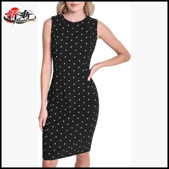 Sleeveless Scuba Crepe Sheath Mini Dress Above the Knee Zipper Closure